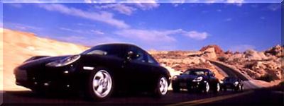 Porsche cars in the desert